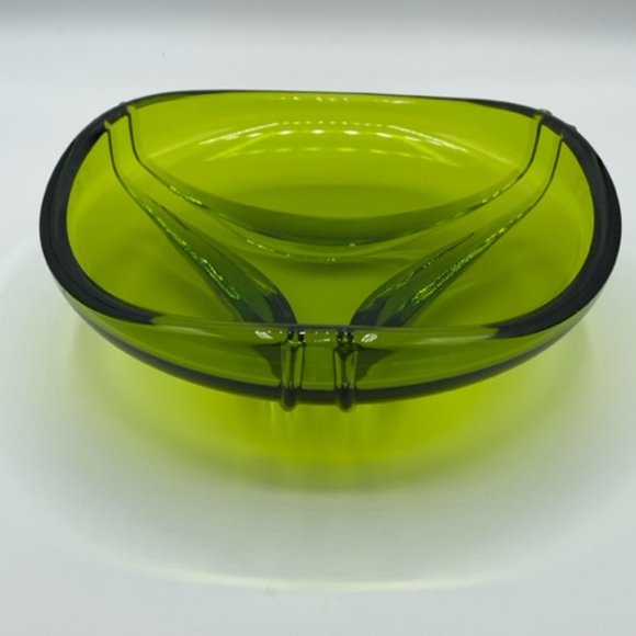 Viking Glass #6826 Epic Drape Ashtray/Bowl Avocado - Picture 4 of 8